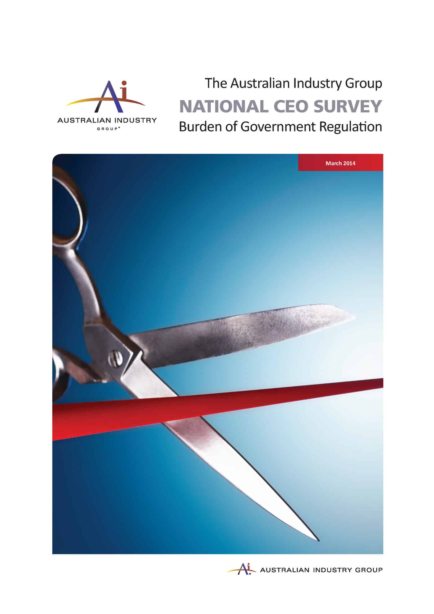 Cover of AiGroup CEO Survey 2014