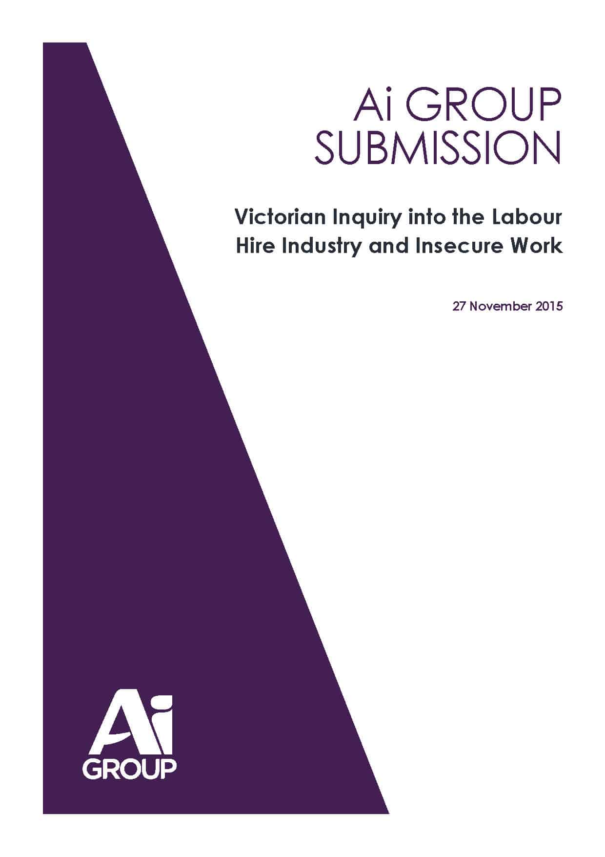cover of Ai_Group_LabourHireandInsecureWork__November 2015_Final2