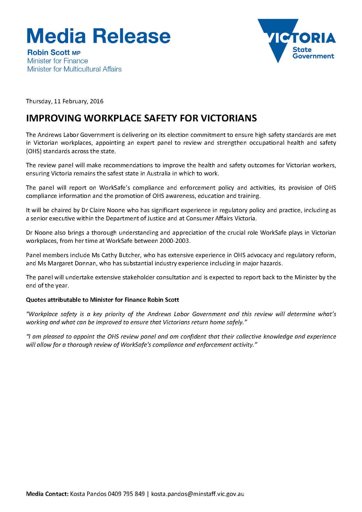 Cover of -Improving-Workplace-Safety-For-Victorians